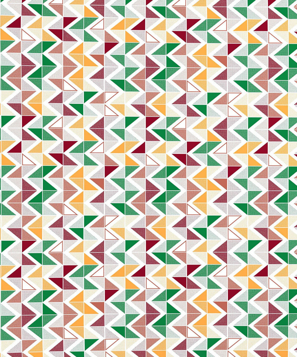 Urban Comfort Single Bedsheet Set, Trippy Triangles Red |144 TC Cotton| 2 Pillow Covers