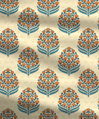 Home Essential Royal Bloom Queen Bedsheet Set, Dhalia Orange| 144TC Cotton| 2 Pillow Covers