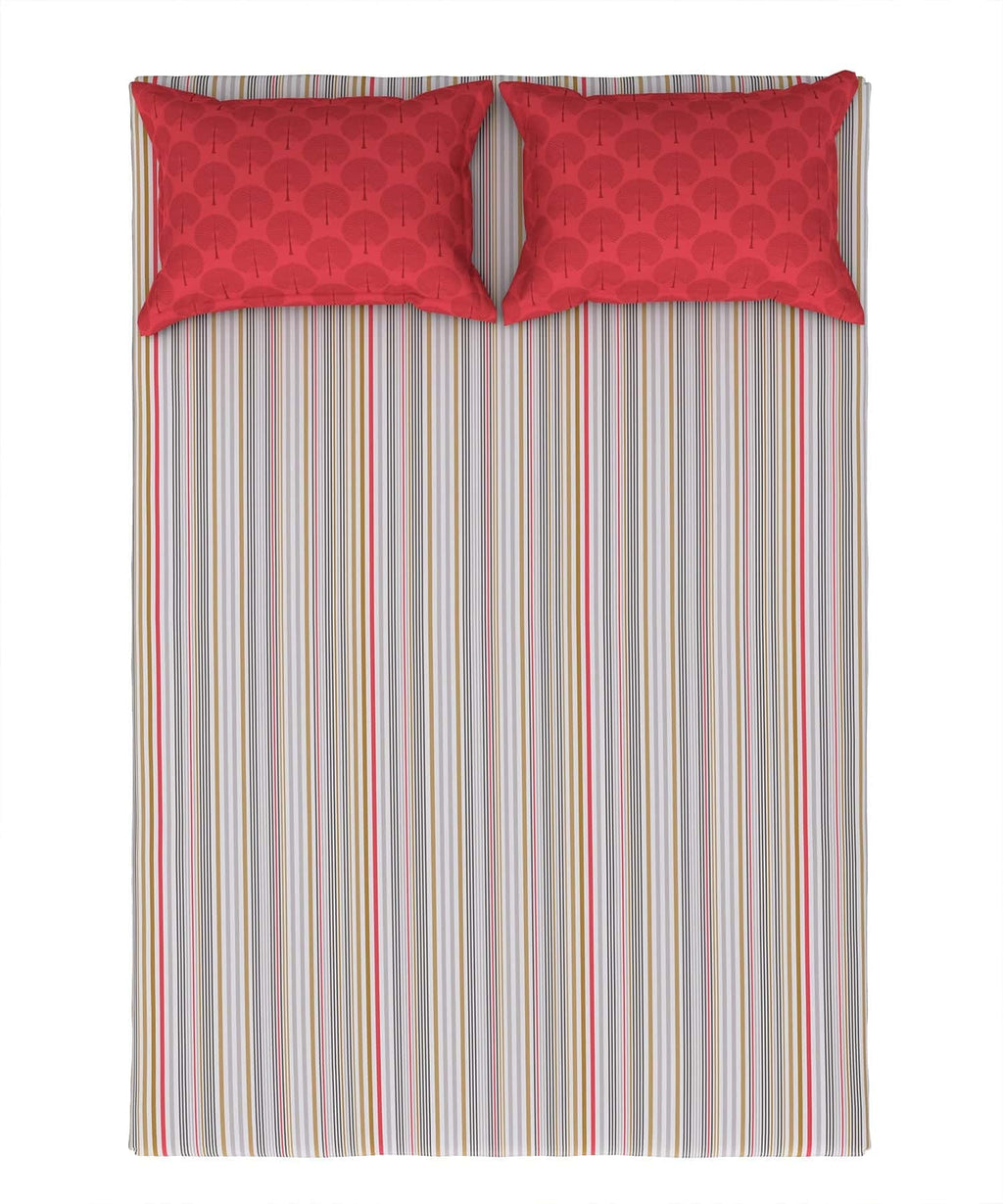 Home Essential Queen Bedsheet Set,144 Tc,Miramar Coral