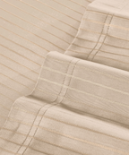 Classic Stripe Solid Single Bedsheet Set, Irish Cream|210 TC| 1 Pillow Covers