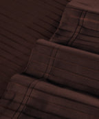 Classic Stripe Solid Dyed Single Bedsheet Set, Brown Syrup|210 TC Cotton|1 Pillow Cover