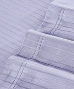 Classic Stripe Solid Dyed Single Bedsheet Set, Amethyst|210 TC Cotton|1 Pillow Cover