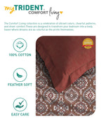 Comfort Living Queen Bedsheet Set, Ajrakh Red|120 TC Cotton|2 pillow covers