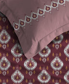 Comfort Living Queen Bedsheet Set, Daniyal Maroon|120 TC Cotton|2 pillow covers