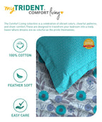 Comfort Living Queen Bedsheet Set, Sunflower Blue| 120 TC Cotton|2 Pillow Cover