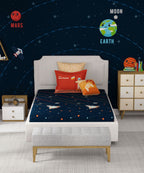Juniors Single Bedsheet Set, Lightyear|144 TC Cotton|1 Pillow Cover
