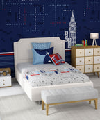 Juniors Single Bedsheet Set, Crossworld|144 TC Cotton|1 Pillow Cover