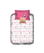 Juniors Single Bedsheet Set, Slumber Party|144 TC Cotton|1 Pillow Cover