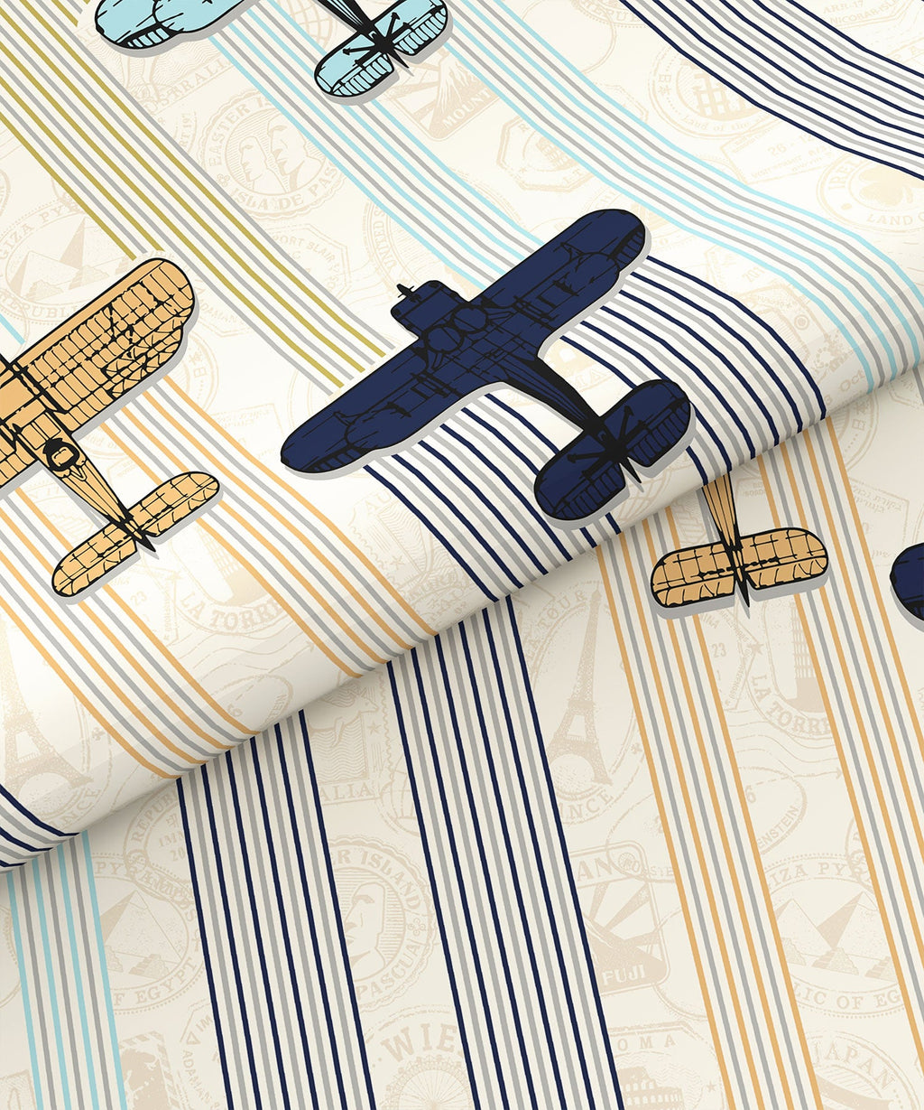 Juniors Single Bedsheet Set, Passport|144 TC Cotton|1 Pillow Cover