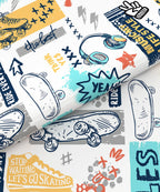 Juniors Single Bedsheet Set, Streetstyle Skate|144 TC Cotton|1 Pillow Cover