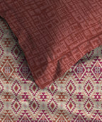 Urban Comfort Single Bedsheet Set, Aria Red |144 TC Cotton| 1 Pillow Covers