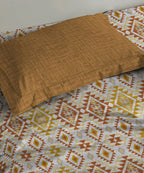 Urban Comfort Single Bedsheet Set, Aria Yellow |144 TC Cotton| 1 Pillow Covers
