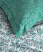 Urban Comfort Single Bedsheet Set, Juliet Blue |144 TC Cotton| 1 Pillow Covers
