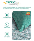 Urban Comfort Single Bedsheet Set, Juliet Blue |144 TC Cotton| 1 Pillow Covers