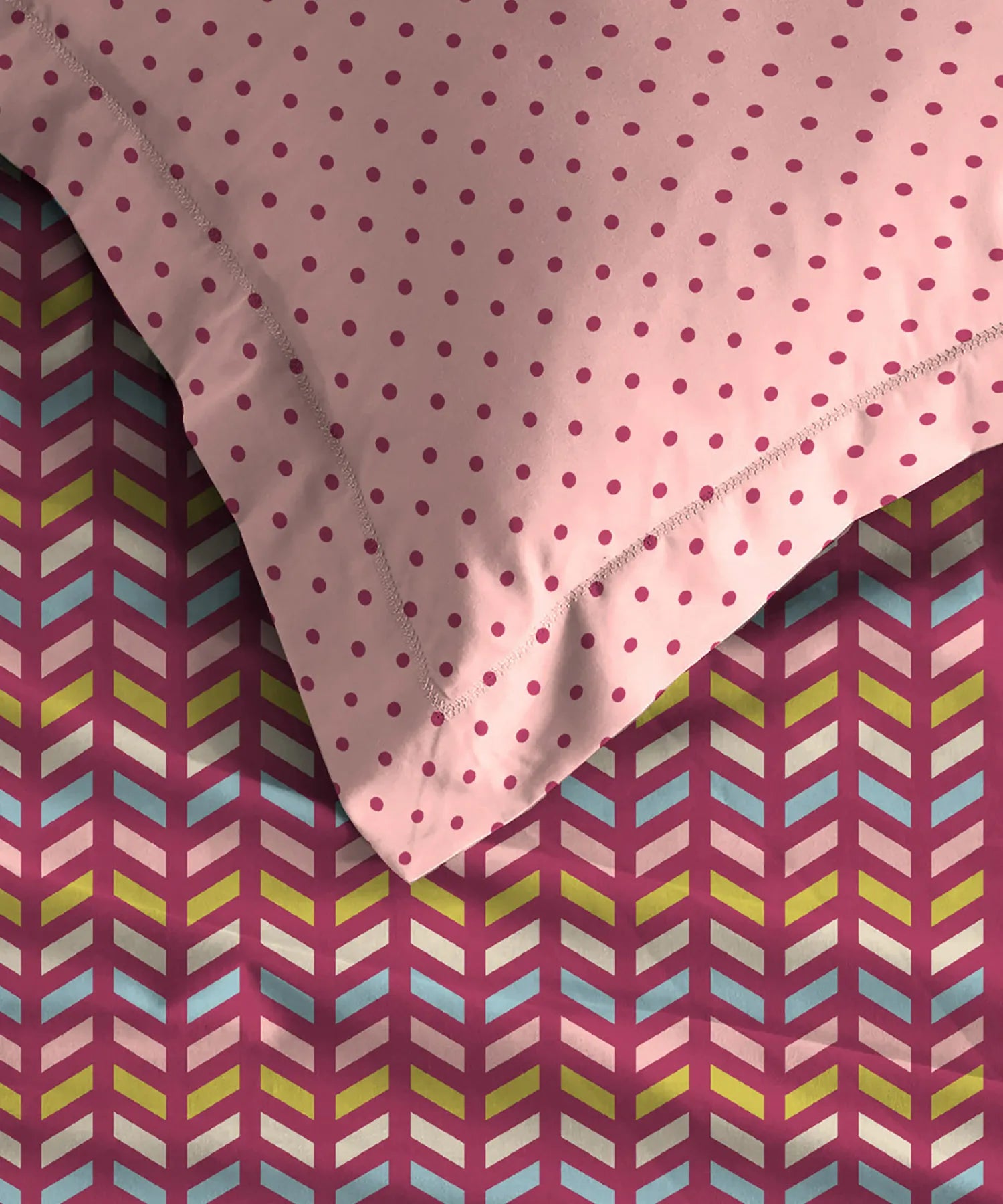 Urban Comfort Single Bedsheet Set, Party Mood Pink |144 TC Cotton| 1 Pillow Covers