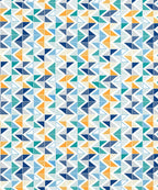 Urban Comfort Single Bedsheet Set, Trippy Triangles Blue |144 TC Cotton| 1 Pillow Covers