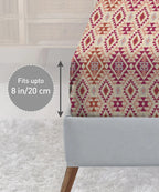 Urban Comfort King Fitted Bedsheet Set, Aria Red |144 TC Cotton| 2 Pillow Covers