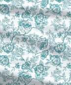 Urban Comfort King Fitted Bedsheet Set, Juliet Blue |144 TC Cotton| 2 Pillow Covers