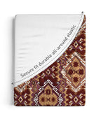 Urban Comfort King Fitted Bedsheet Set, Modern Brown |144 TC Cotton| 2 Pillow Covers