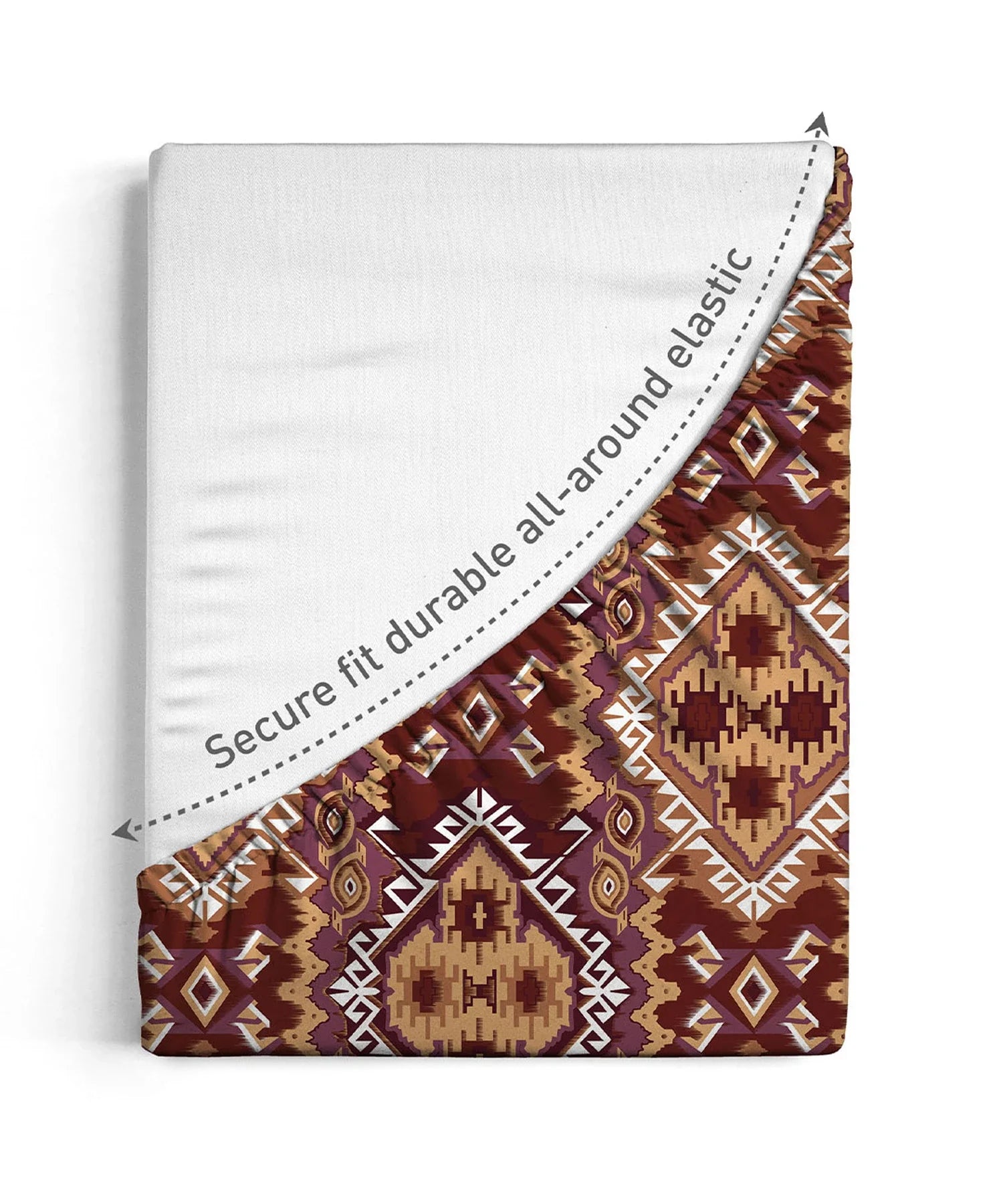 Urban Comfort King Fitted Bedsheet Set, Modern Brown |144 TC Cotton| 2 Pillow Covers