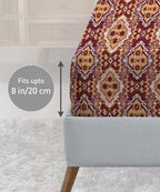 Urban Comfort King Fitted Bedsheet Set, Modern Brown |144 TC Cotton| 2 Pillow Covers