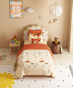 Juniors Single Bedsheet Set, Burrow Bros| 144TC Cotton| 1 Pillow Cover