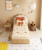 Juniors Single Bedsheet Set, Burrow Bros| 144TC Cotton| 1 Pillow Cover