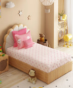 Juniors Single Bedsheet Set, Cue Coquette| 144TC Cotton| 1 Pillow Cover