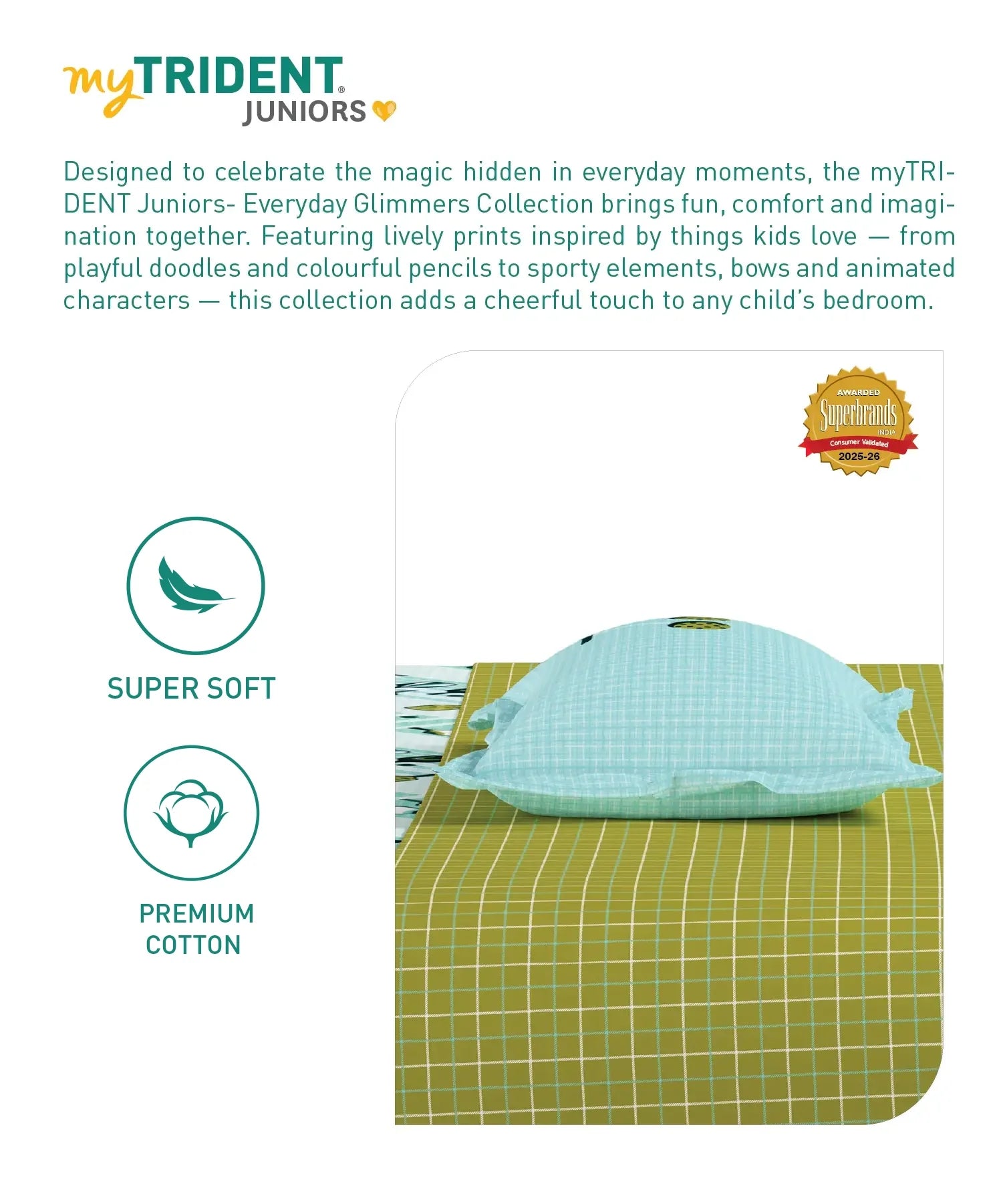 Juniors Single Bedsheet Set, Smash it| 144TC Cotton 1 Pillow Cover