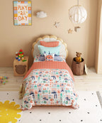 Juniors Single Bedsheet Set, Wander ways| 144TC Cotton| 1 Pillow Cover
