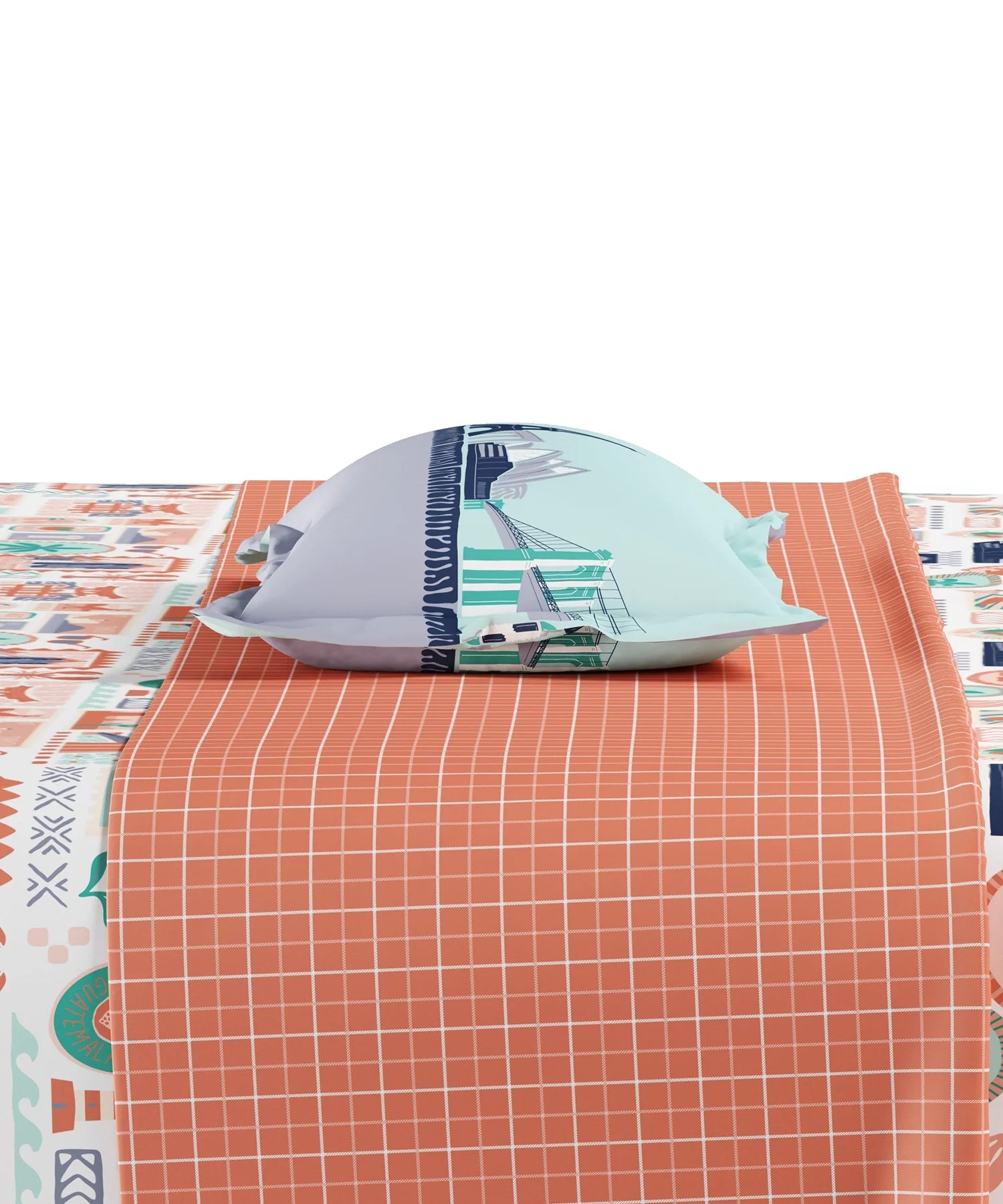 Juniors Single Bedsheet Set, Wander ways| 144TC Cotton| 1 Pillow Cover