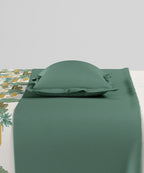 Home Essentials Namaste Bharat Single Bedsheet Set, Chetinad Green| 144 TC Cotton| 1 Pillow Cover