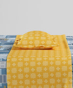 Home Essentials Namaste Bharat Single Bedsheet Set, Dakshin Dwaar Blue| 144 TC Cotton| 1 Pillow Cover