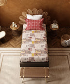 Home Essentials Namaste Bharat Single Bedsheet Set, Dakshin Dwaar Brown| 144 TC Cotton| 1 Pillow Cover