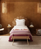 Home Essentials Namaste Bharat Single Bedsheet Set, Gharonda Terracotta| 144 TC Cotton| 1 Pillow Cover