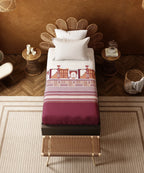 Home Essentials Namaste Bharat Single Bedsheet Set, Gharonda Terracotta| 144 TC Cotton| 1 Pillow Cover