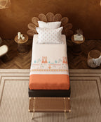 Home Essentials Namaste Bharat Single Bedsheet Set, Vatsalya Orange| 144 TC Cotton| 1 Pillow Cover